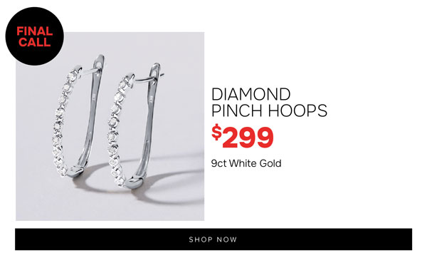 Diamond pinch hoop earrings