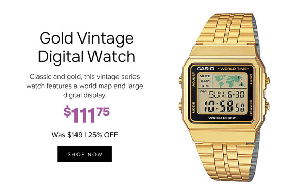 Casio Gold vintage digital watch