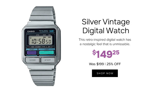 Casio Silver Vintage Watch