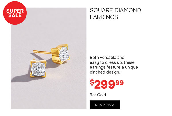 Square diamond earrings