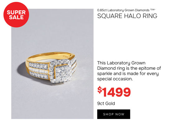 Square diamond halo ring