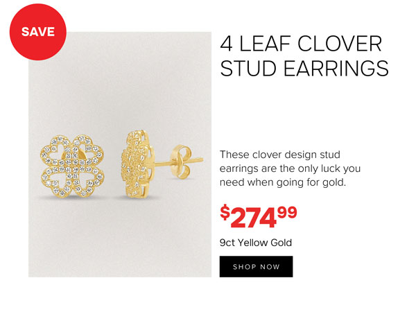 4 leaf clover stud earrings