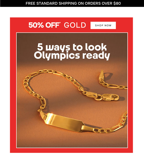 50% off* Gold jewellery