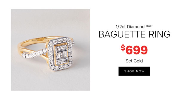 Diamond baguette ring