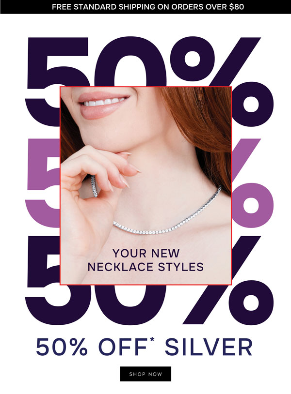 50% off* silver jewellery