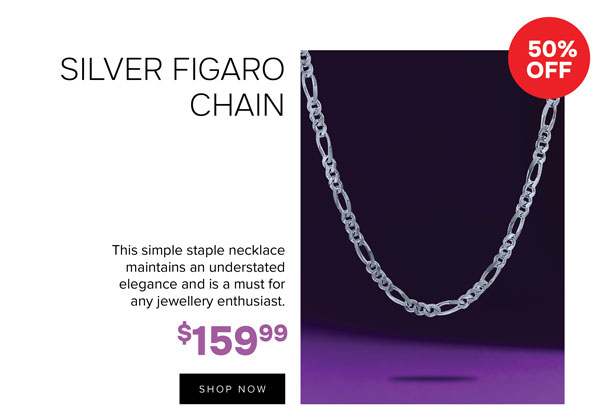 Silver figaro chain necklace