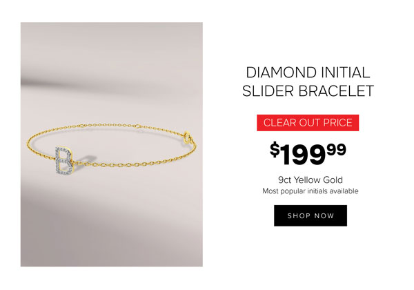 Diamond Initial Slider Bracelet