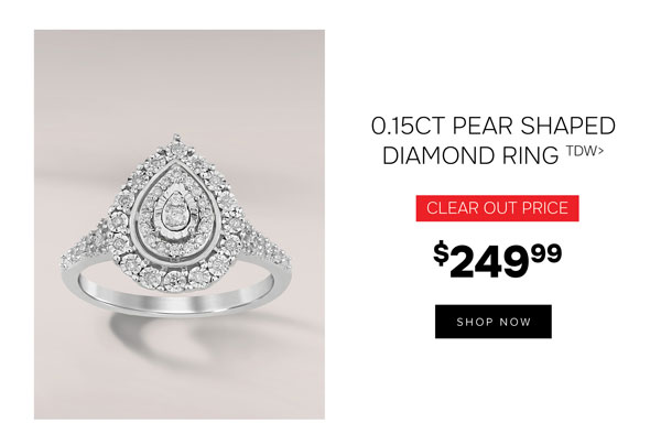 0.15ct Pear Shaped Diamond Ring