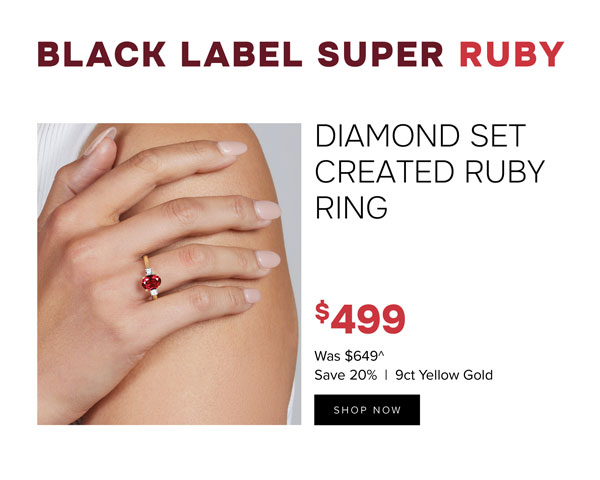 Diamond set Created Ruby ring