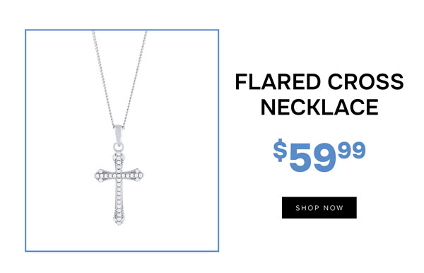 Flared silver cross necklace