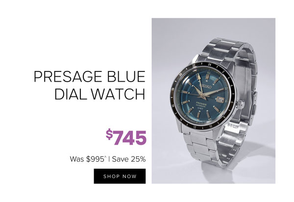 Seiko presage blue dial watch