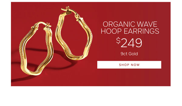 Organic Wave Hoop Earrings