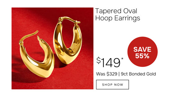 Gold Oval Hoop Earrings