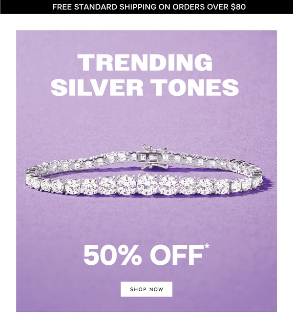 50% off* silver jewellery