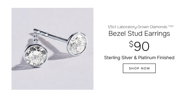 Bezel Stud Earrings