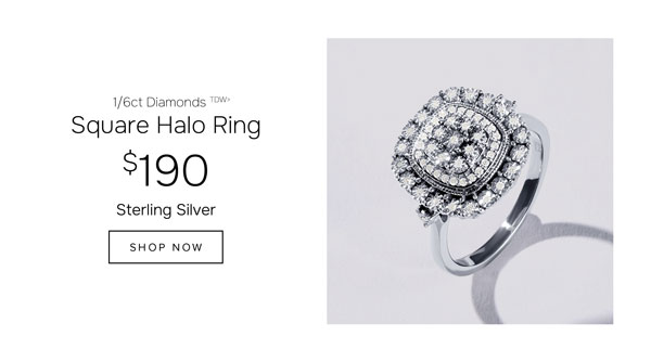 Square halo ring