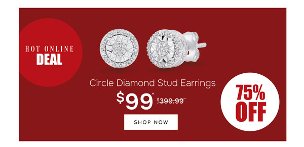 Circle Diamond Stud Earrings