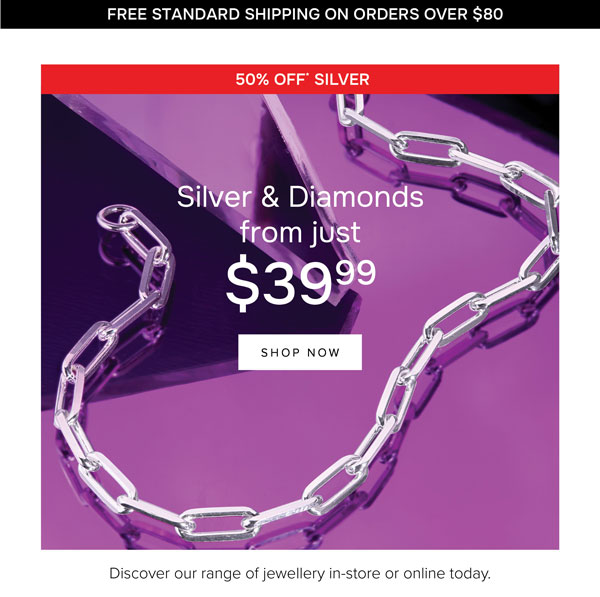 Silver and diamonds from $39.99