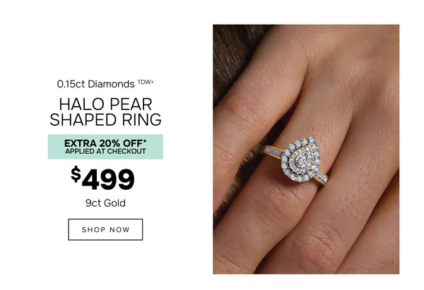 Halo pear shaped ring