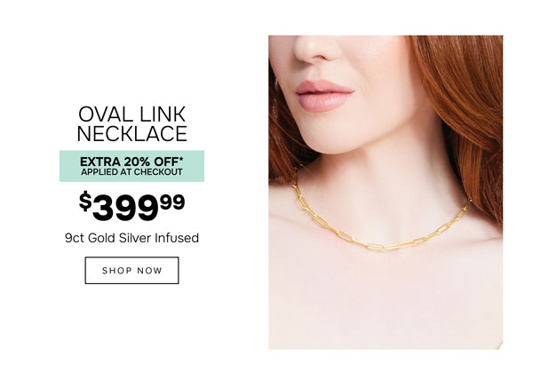 Gold oval link necklace