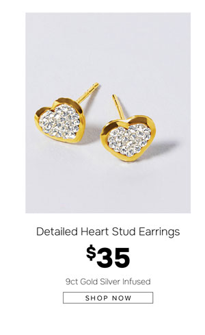 Heart stud earrings