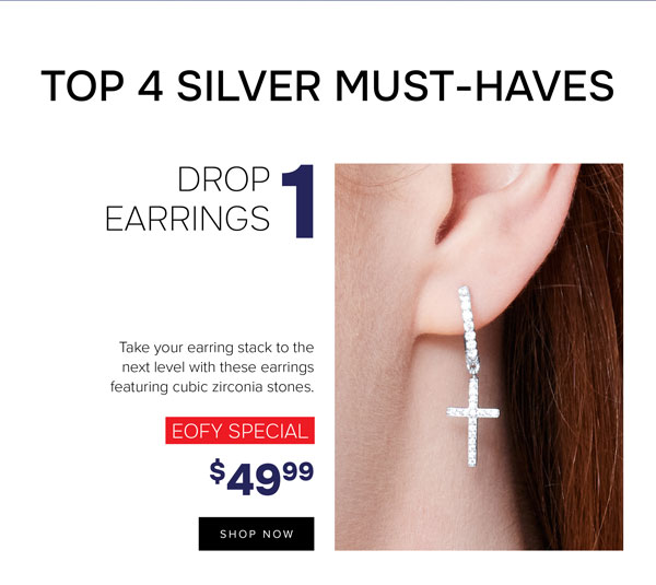 Silver drop earrings