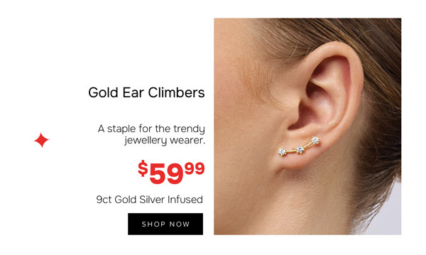 Gold ear climber earrings