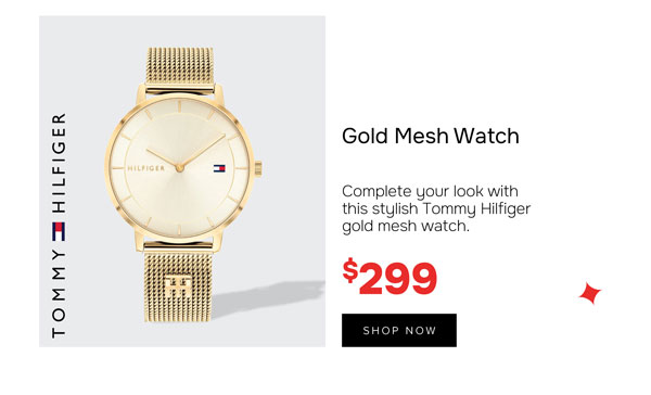 Tommy hilfiger gold mesh watch