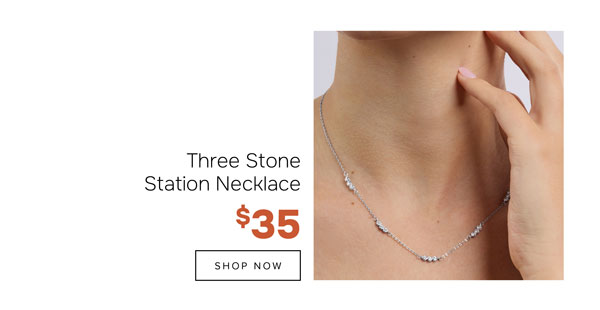 Three stone station necklace