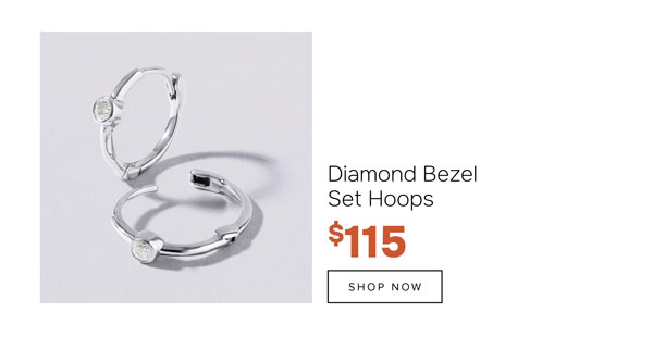 Diamond bezel set hoops