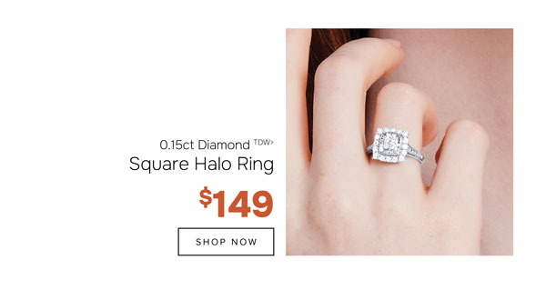 Square halo ring