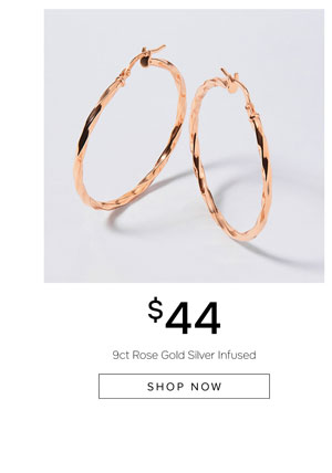 Rose gold twist hoops