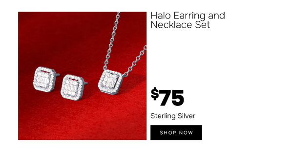 Halo earring and necklace set