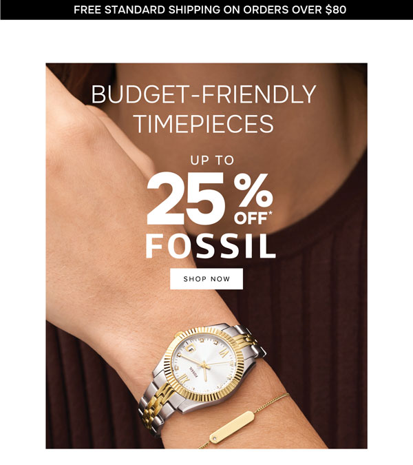 Up to 25% off* Fossil watches