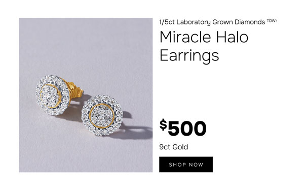 Miracle diamond halo earrings