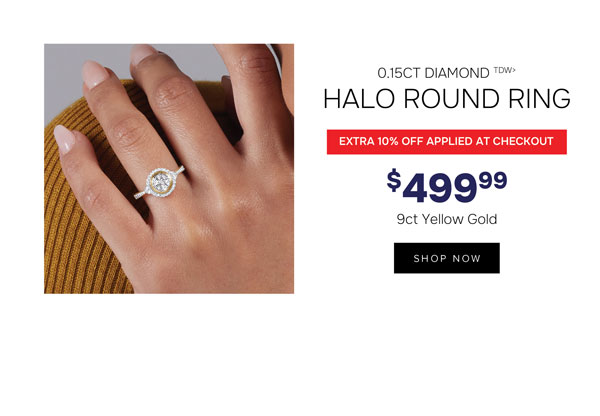 Diamond halo round ring