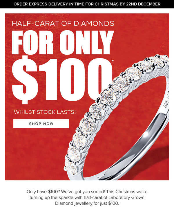 Half carat of diamonds for only $100