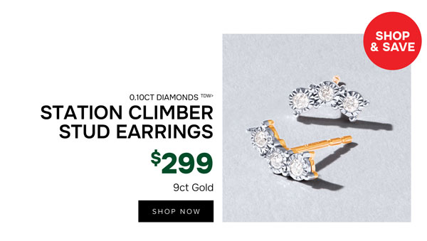 Station climber stud earrings