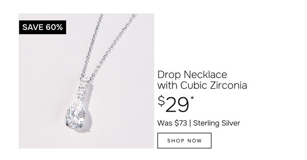 Drop necklace with cubic zirconia