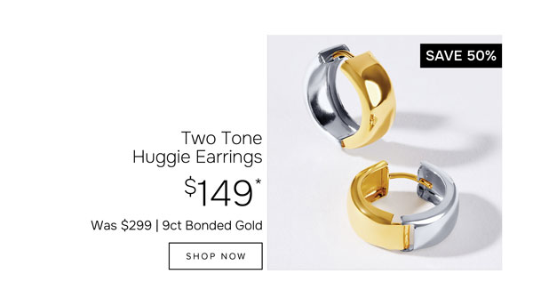 Two-tone huggie earrings