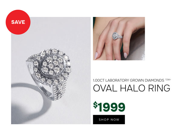 Diamond oval halo ring