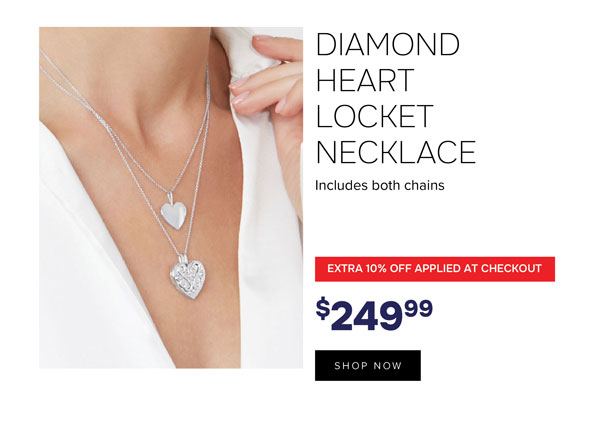 Diamond Heart Locket Necklace