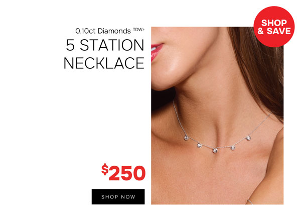 5 station diamond necklace