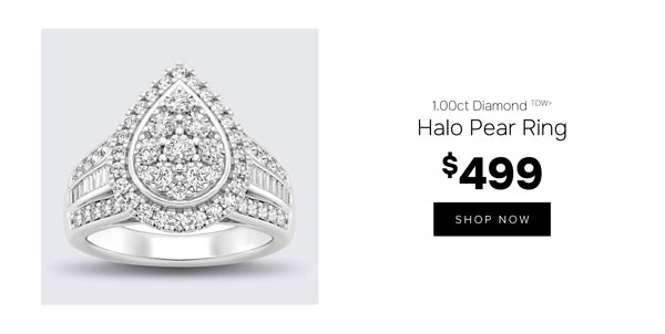 Halo pear ring