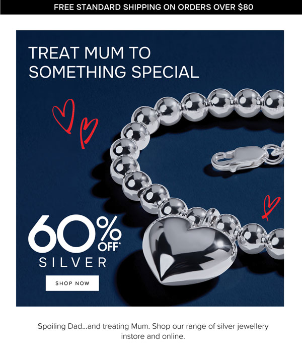 60% off silver jewellery