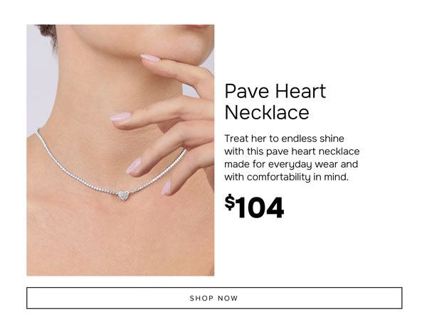 Pave heart necklace