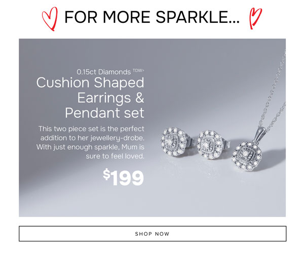 Diamond cushion jewellery set