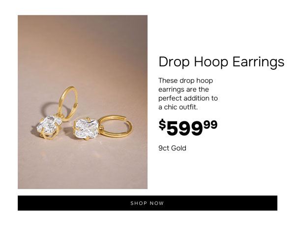 Drop hoop earrings