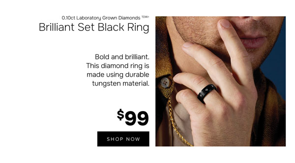 Brilliant set black ring