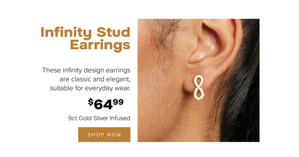 Infinity stud earrings